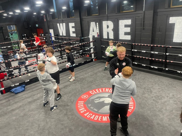 Young people boxing at The Trin Centre