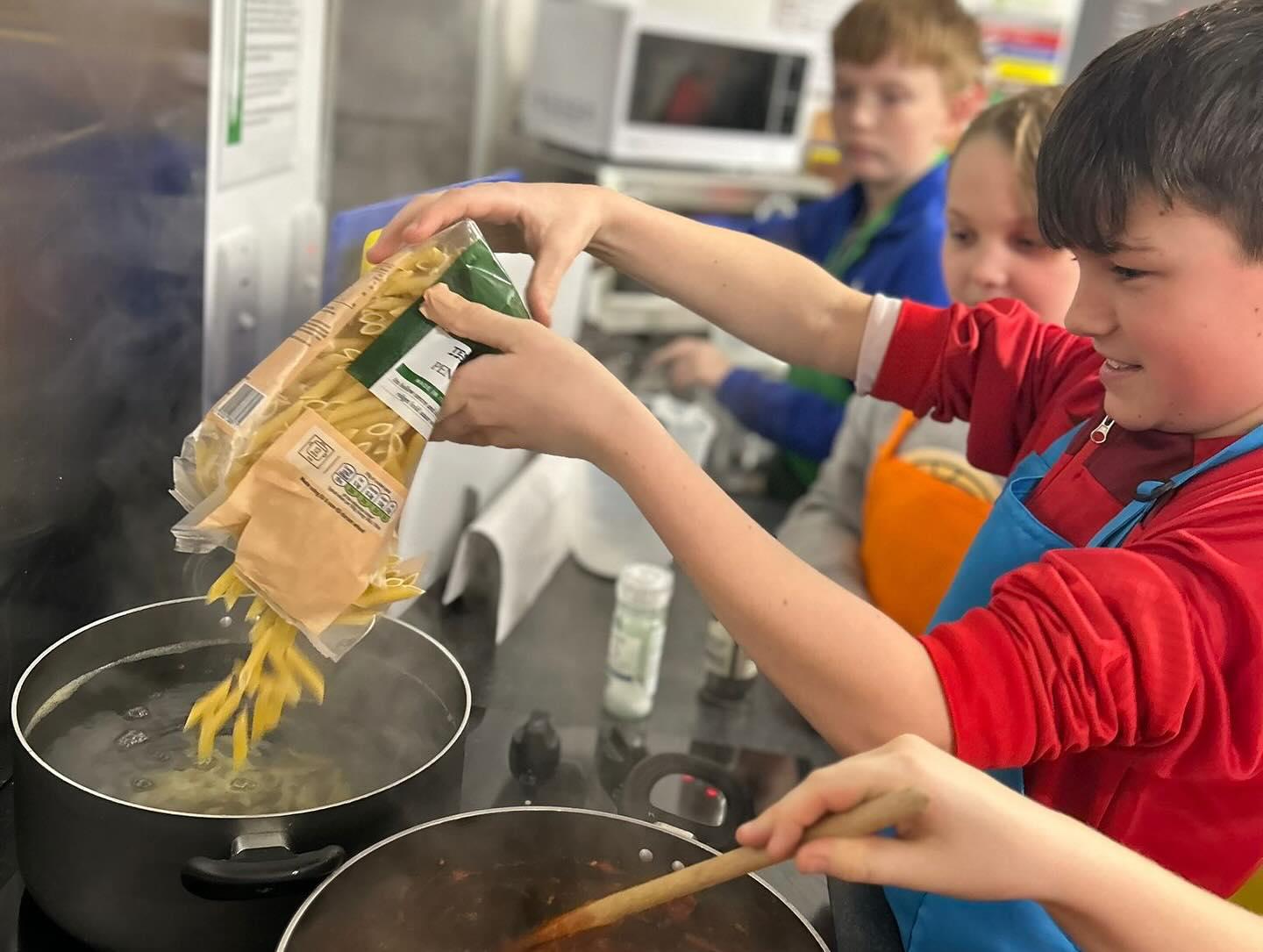 Young people cooking