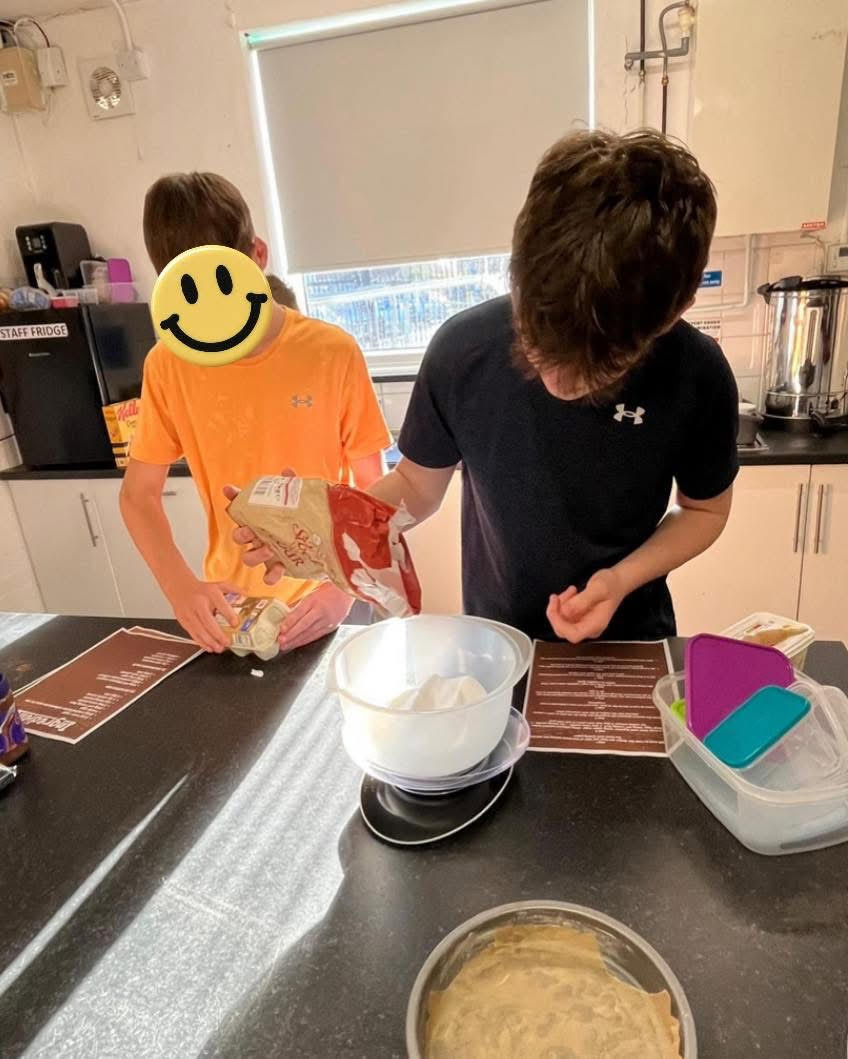 Young person mixing ingredients