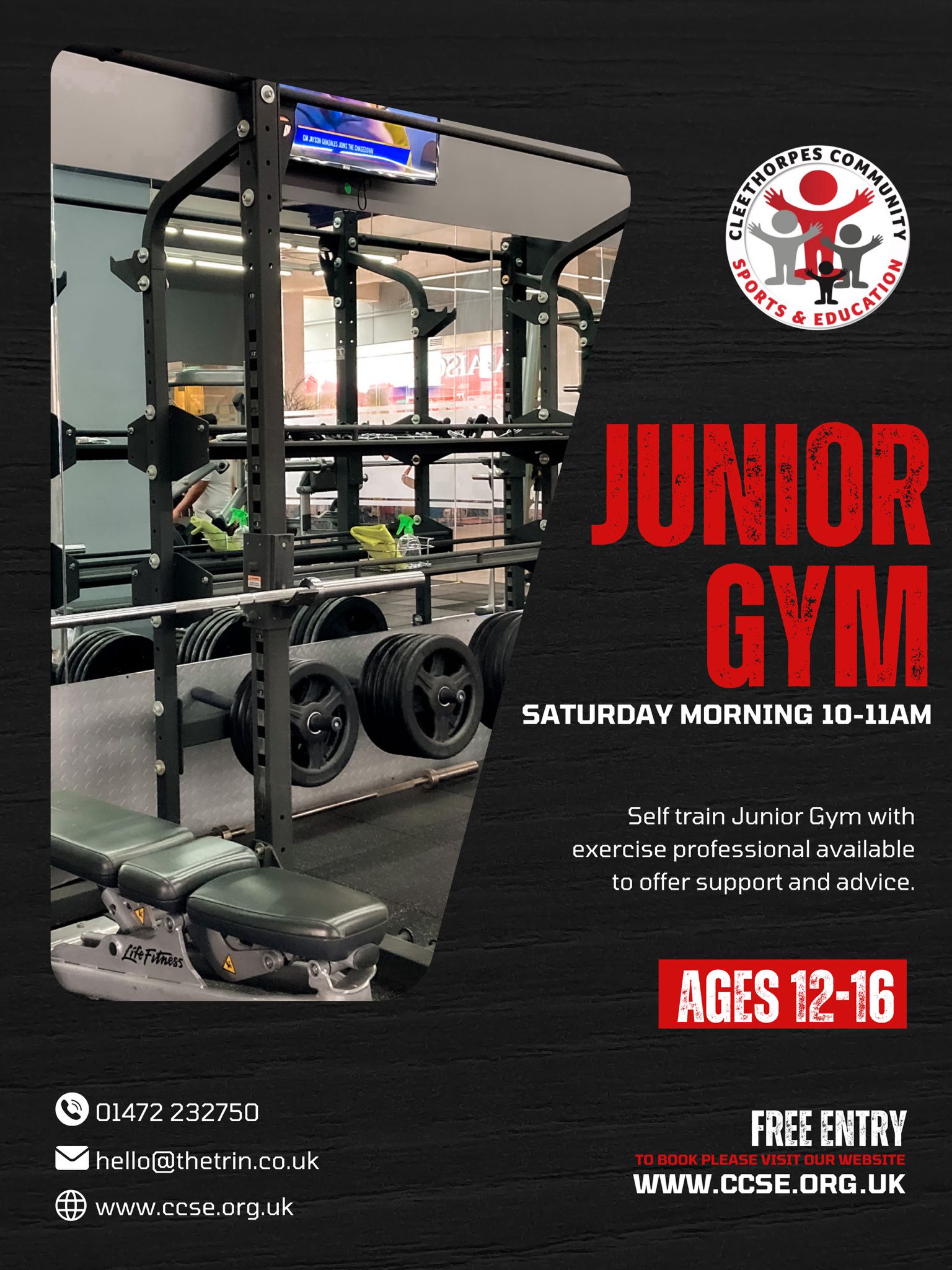 Saturday Junior Gym (12-16 years old) 10am till 11am
