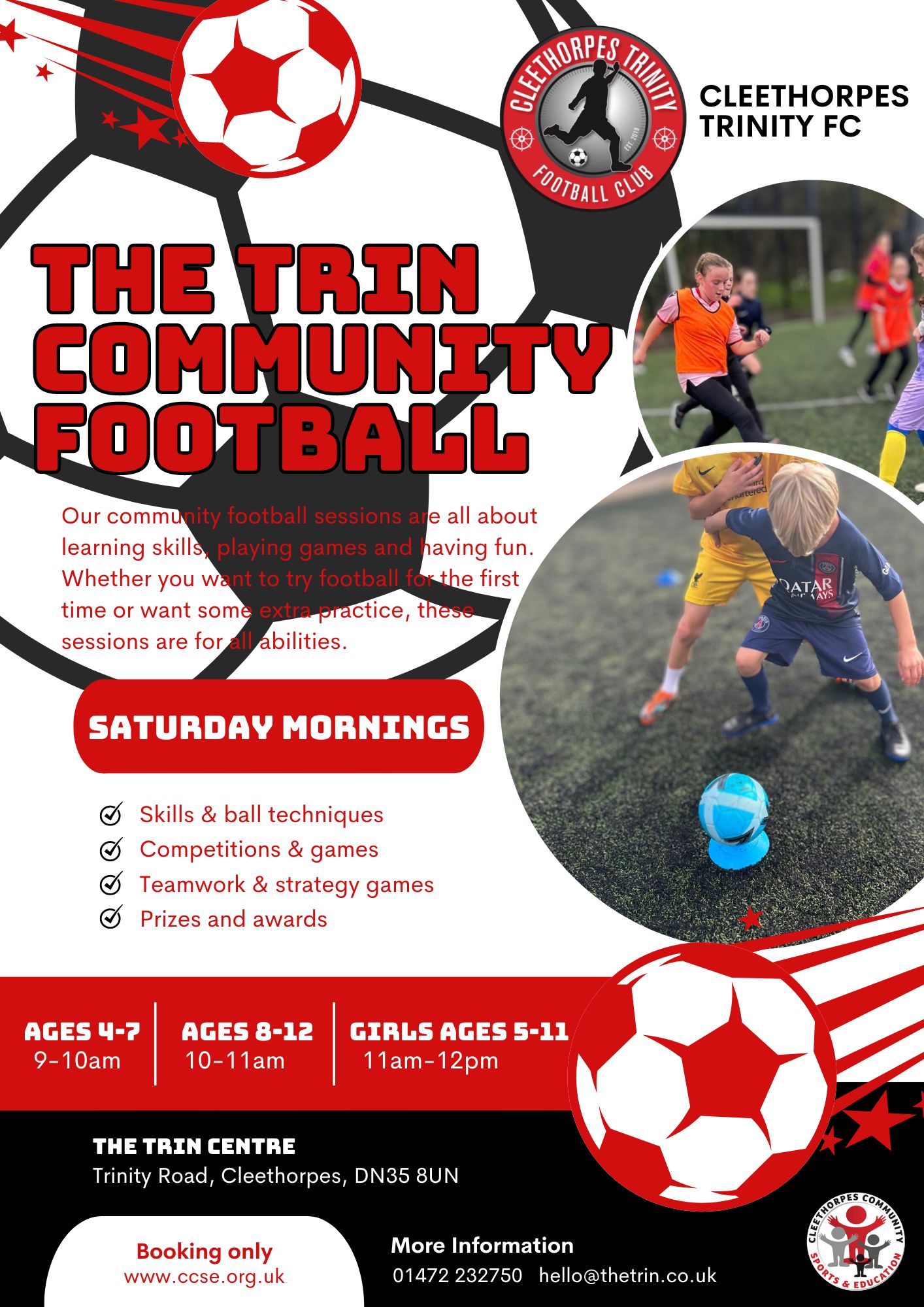 Saturday Girls Football (5-11 years old) 11am till 12pm