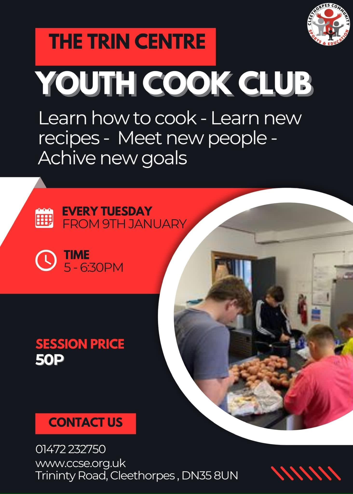 Youth Cook Club (Secondary School Age) - Tuesday's 5pm till 6.30pm